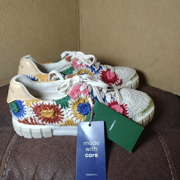 FARM RIO Sunset Crochet Flatform Sneaker 11 Multicolor 43 - Picture 1 of 9